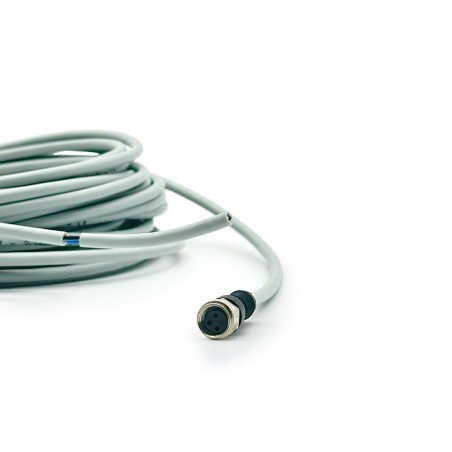 CONNETTORE M8, FEM 180° 3 PIN CON CAVO PVC GRIGIO 5 METRI